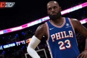 NBA2K27官方推特分享詹姆斯76人版2K游戏形象照：费城迎来国王降临