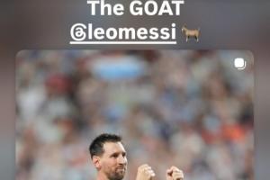 贝克汉姆在社交媒体上向梅西发文：GOAT