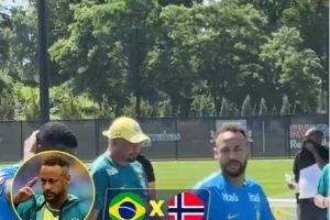 炎热难耐!内马尔赴训练场向记者抱怨:此处同样高温