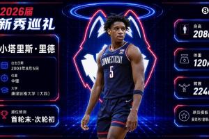 单场爆砍31分27篮板！与传奇并肩~小里德：大龄新秀，康内线核心，首轮有望？