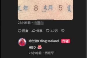 战报：哈兰德回归社媒，祝福粉丝生日