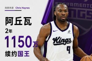 重返萨城!Haynes:阿丘瓦2年1150万美元续约国王