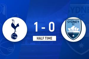 热刺半场1-0悉尼FC,特尔任意球精彩世界波,加拉格尔击中立柱加错失良机