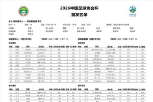 深圳青年人对阵深圳新鹏城足协杯第4轮首发：双外援对决三外援