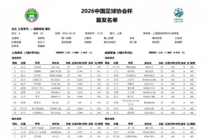 上海泽天对成都蓉城首发：韦世豪、拜合拉木亮相，帅惟浩替补