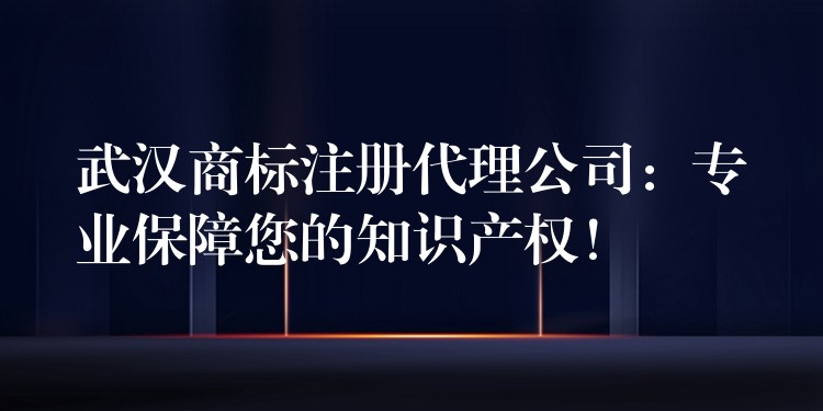武汉商标注册代理公司：专业保障您的知识产权！