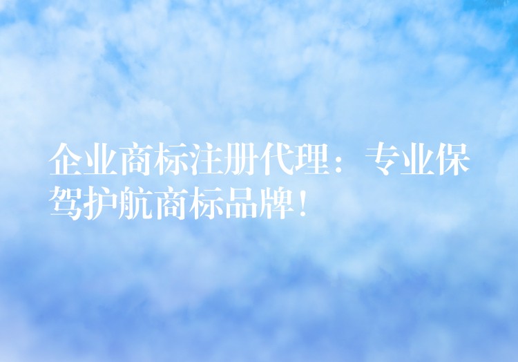 企业商标注册代理：专业保驾护航商标品牌！