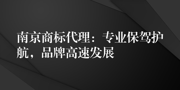 南京商标代理：专业保驾护航，品牌高速发展