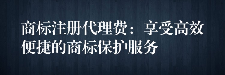 商标注册代理费：享受高效便捷的商标保护服务