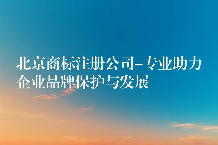 北京商标注册公司-专业助力企业品牌保护与发展