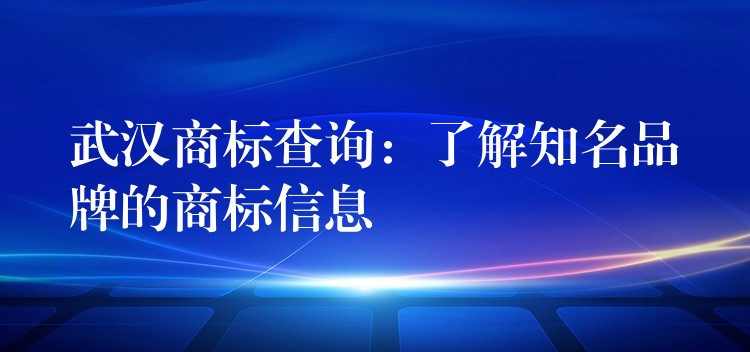 武汉商标查询：了解知名品牌的商标信息