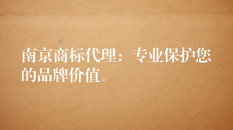 南京商标代理：专业保护您的品牌价值。