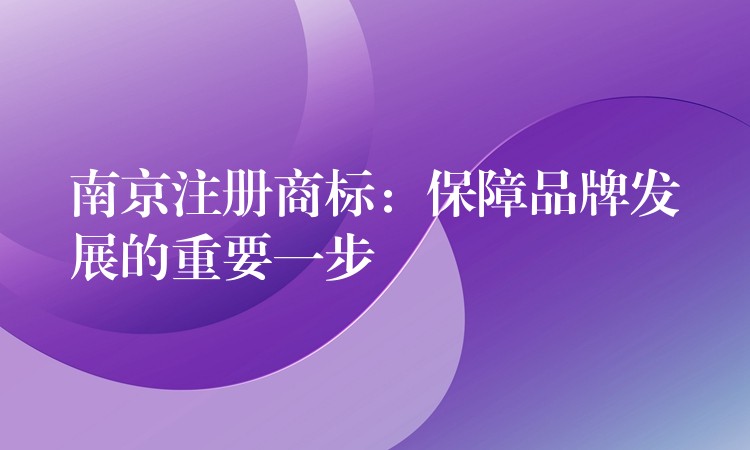 南京注册商标：保障品牌发展的重要一步
