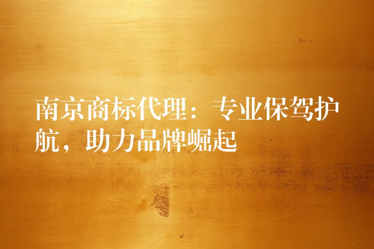 南京商标代理：专业保驾护航，助力品牌崛起