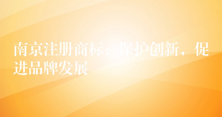 南京注册商标：保护创新，促进品牌发展