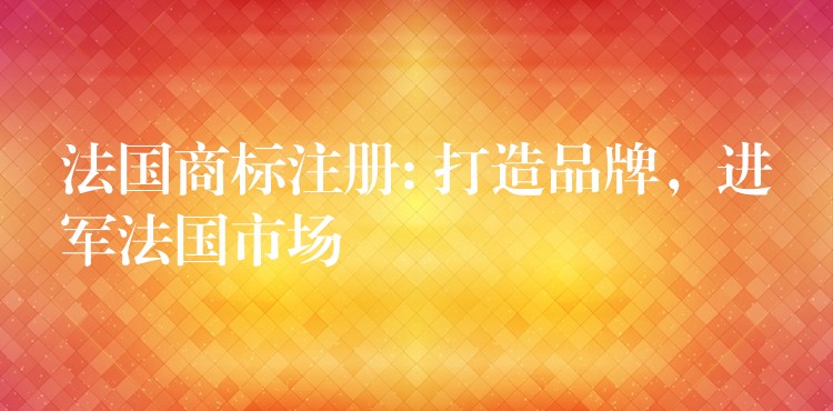 法国商标注册: 打造品牌，进军法国市场
