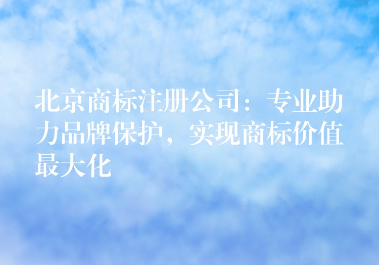北京商标注册公司：专业助力品牌保护，实现商标价值最大化