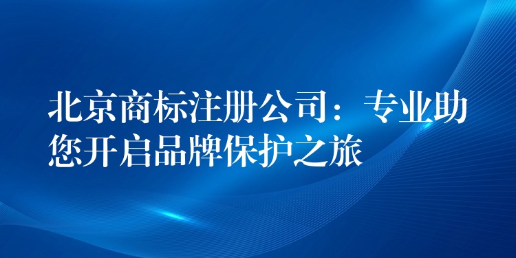 北京商标注册公司：专业助您开启品牌保护之旅