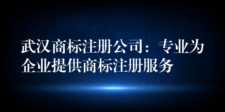 武汉商标注册公司：专业为企业提供商标注册服务