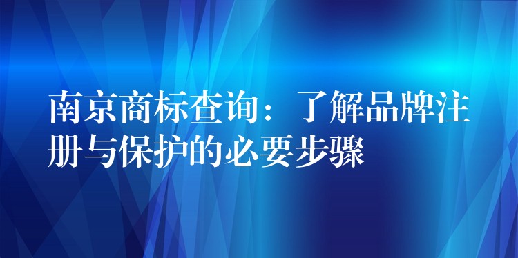 南京商标查询：了解品牌注册与保护的必要步骤