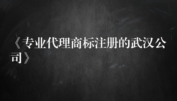 《专业代理商标注册的武汉公司》