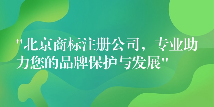 “北京商标注册公司，专业助力您的品牌保护与发展”