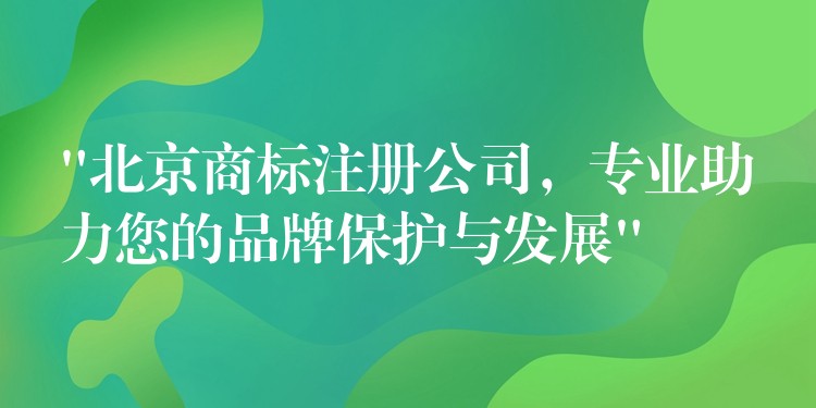 “北京商标注册公司，专业助力您的品牌保护与发展”
