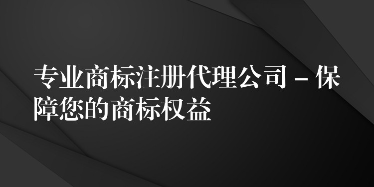 专业商标注册代理公司 – 保障您的商标权益