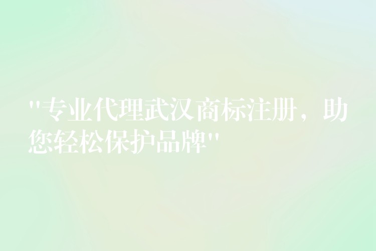 “专业代理武汉商标注册，助您轻松保护品牌”
