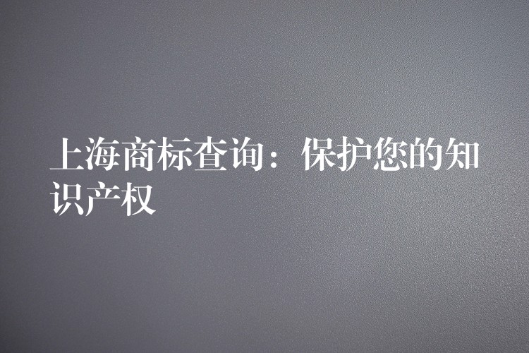 上海商标查询：保护您的知识产权