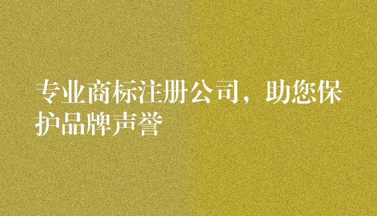专业商标注册公司，助您保护品牌声誉