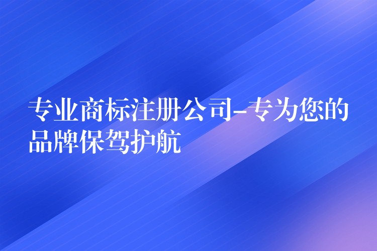 专业商标注册公司-专为您的品牌保驾护航